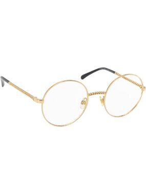 CHANEL Sunglasses frames metal Gold CC